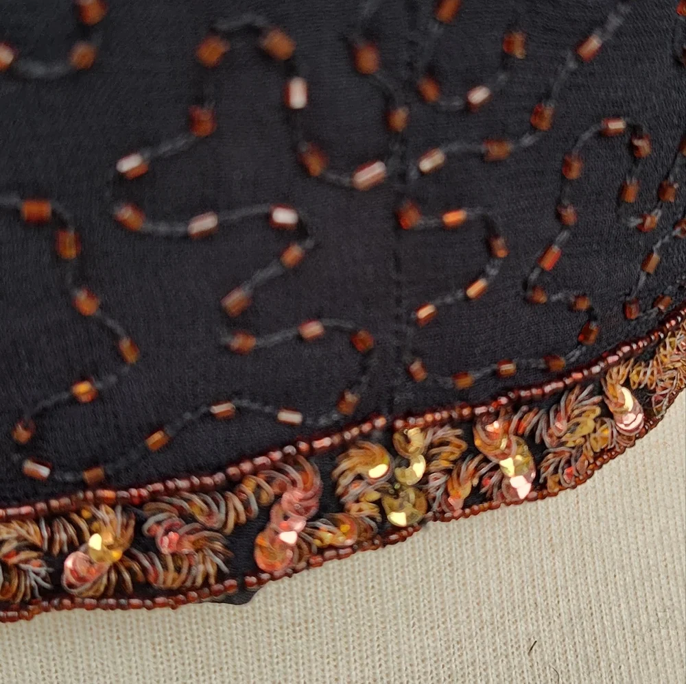 Vintage Beaded Sequins Bolero Jacket Made In India 16 Large - Picture 3 of 13